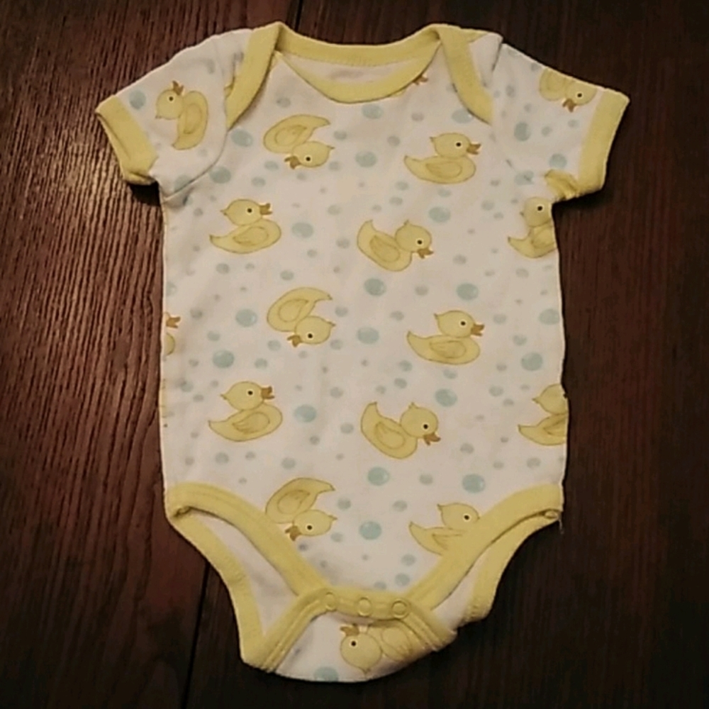 Infant duck print onsie